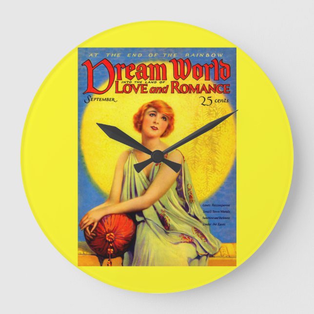 1920s Dream World magazine cover Large Clock (Front)
