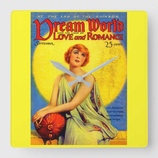 1920s Dream World magazine cover Square Wall Clock (Front)