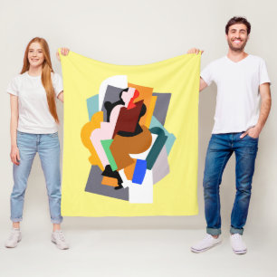 1920s figure abstract woman vintage art  fleece blanket