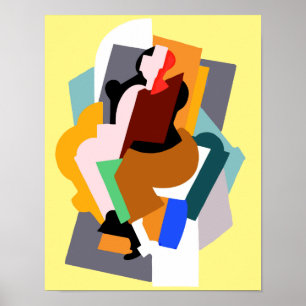 1920s figure abstract woman vintage art poster