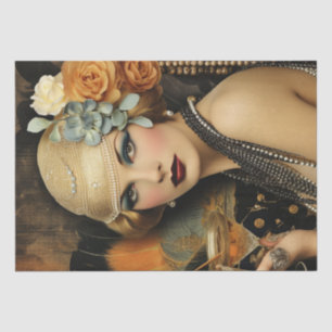 1920's Flapper Girl Art Deco Tissue Paper