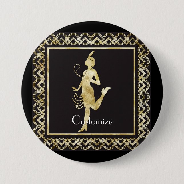 1920's Flapper Girl Thunder_Cove  7.5 Cm Round Badge (Front)