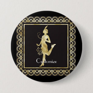 1920's Flapper Girl Thunder_Cove  7.5 Cm Round Badge