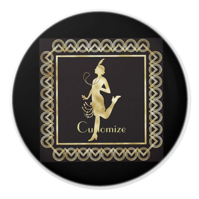 1920's Flapper Girl Thunder_Cove  Ceramic Knob (Front)
