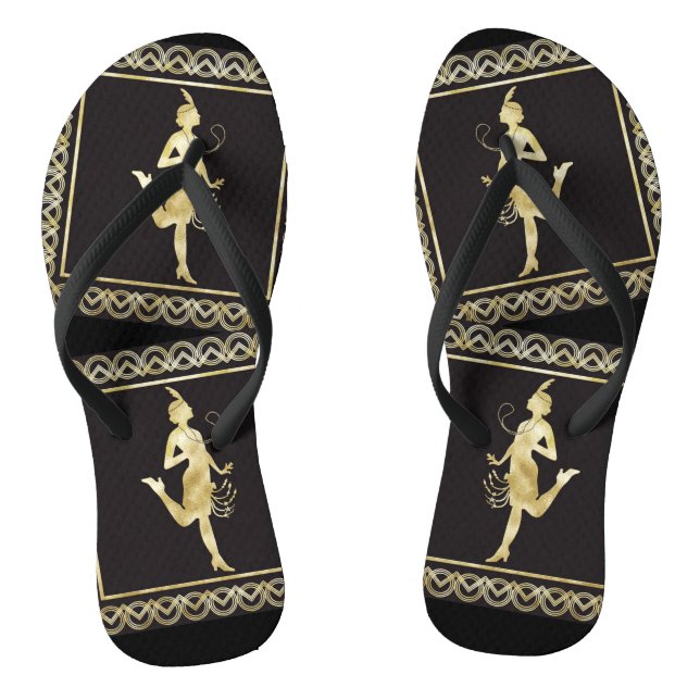 1920's Flapper Girl Thunder_Cove Thongs (Footbed)