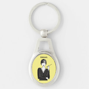 1920s Flapper Glam Model theme. Editable name Key Ring