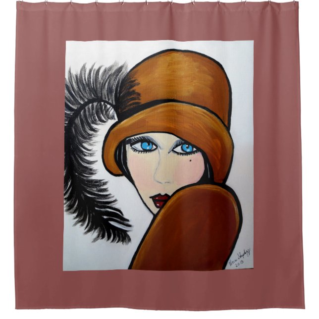 1920'S FLAPPER SHOWER CURTAIN (Front)