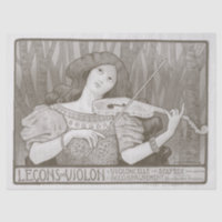 1920s French Poster Violin Performance Decoupage