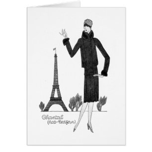 1920's French Style White Card