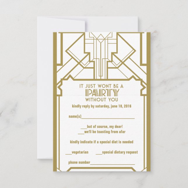 1920's Gatsby RSVP (Front)