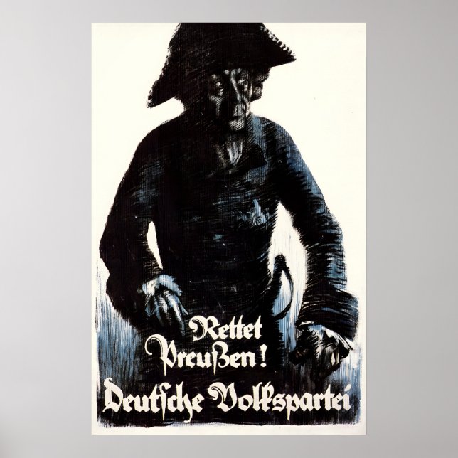 1920s German Election Poster Save Prussia! DVP (Front)