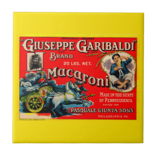 1920s Giuseppe Garibaldi macaroni label Ceramic Tile
