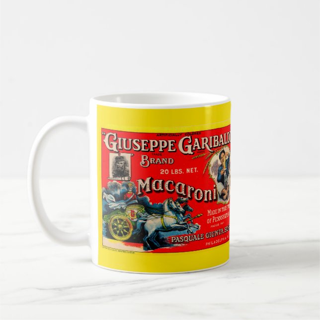 1920s Giuseppe Garibaldi macaroni label Coffee Mug (Left)