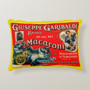 1920s Giuseppe Garibaldi macaroni label Decorative Cushion