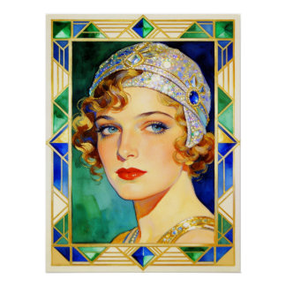 1920's Glamorous Flapper Poster