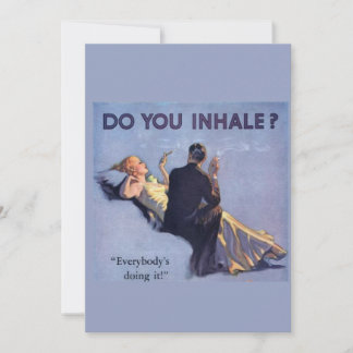 1920s Glamour Couple Card Do You Inhale?