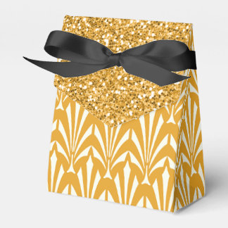 1920's Gold Glam Glitter Wedding Favour Gift Boxes