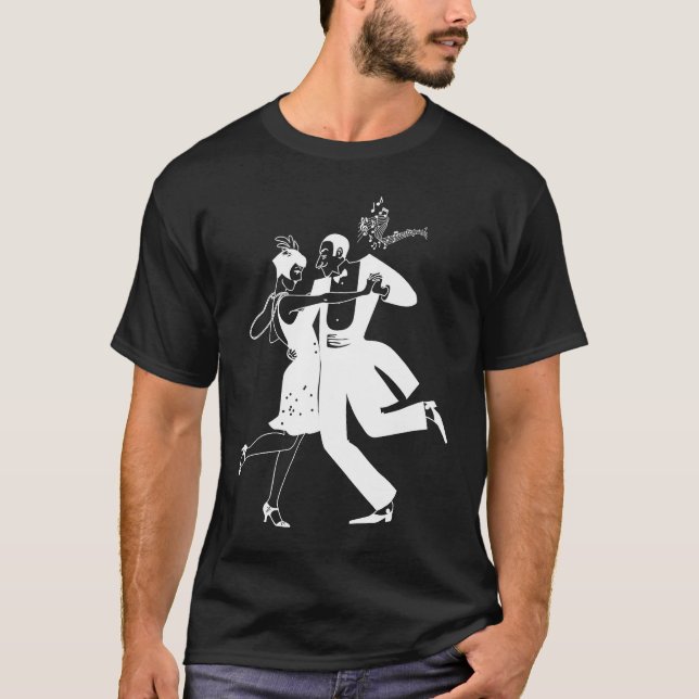 1920's Great Gatsby Glamorous Couple Dancing Class T-Shirt (Front)