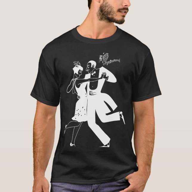1920's Great Gatsby Glamourous Couple Dancing Clas T-Shirt (Front)