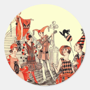 1920's Halloween Costume Party Classic Round Sticker