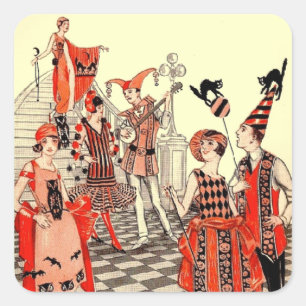 1920's Halloween Costume Party Square Sticker