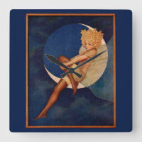 1920s hosiery ad beautiful woman on the moon