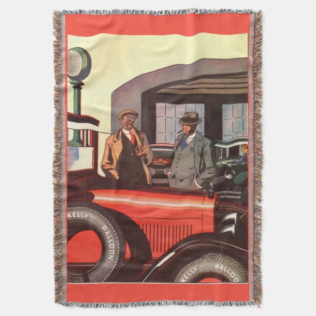 1920s Kelly Springfields tire ad - another one Throw Blanket (Front Vertical)