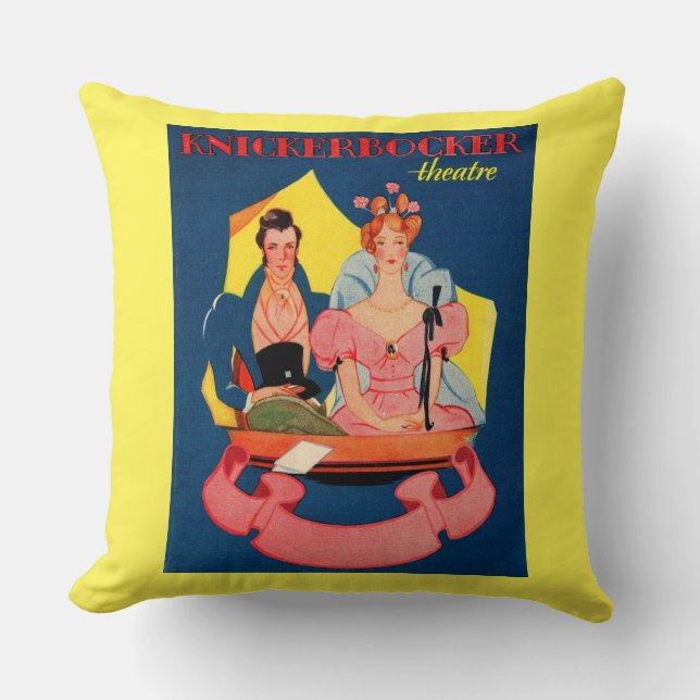 1920s Knickerbocker Theatre playbill cover Cushion (Front)