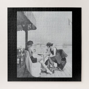 1920s Ladies Lunching on the Beach Photo Jigsaw Puzzle
