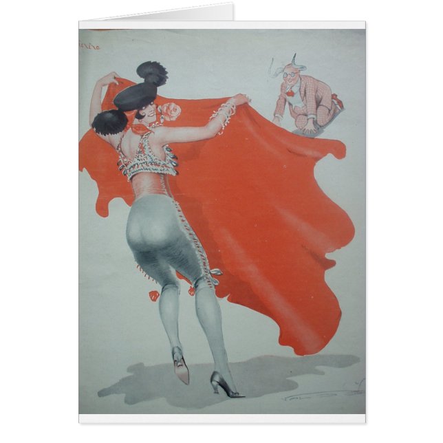 1920s Lady Bullfighter Holds Them Off (Front)