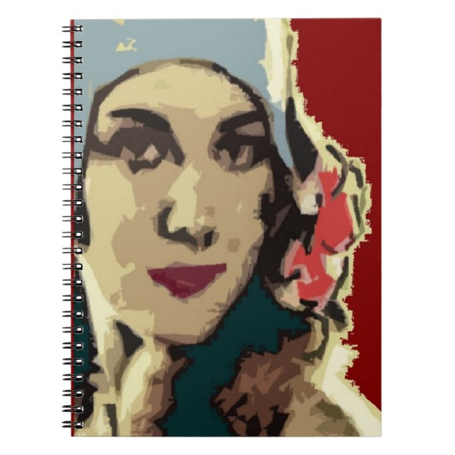 1920s Lady in a Blue Hat Pop Art Notebook (Front)