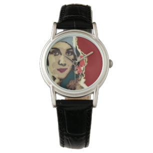1920s Lady in a Blue Hat Pop Art Watch