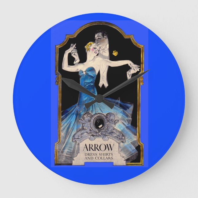 1920s Leyendecker Arrow shirt ad no. 1 Large Clock (Front)