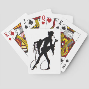 1920s magician silhouette playing cards