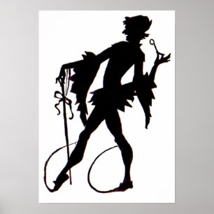 1920s magician silhouette poster