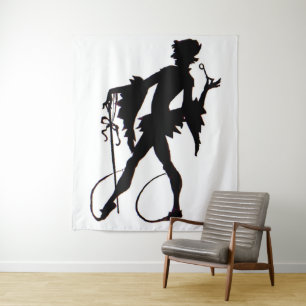 1920s magician silhouette tapestry