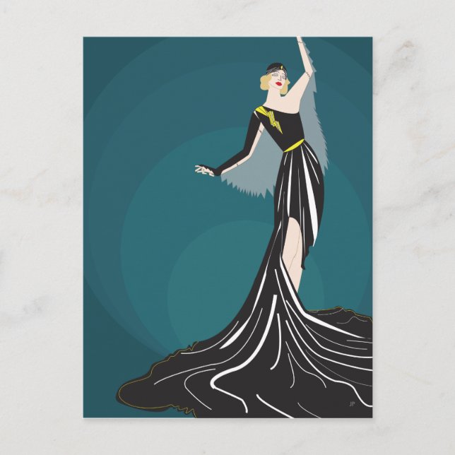 1920's Model Illustration Postcard (Front)