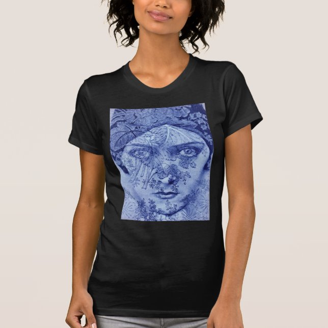 1920s movie star Gloria Swanson in blue T-Shirt (Front)