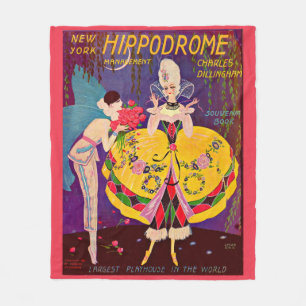  1920s New York Hippodrome program cover print Fleece Blanket