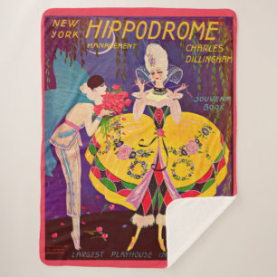 1920s New York Hippodrome program cover print Sherpa Blanket