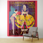 1920s New York Hippodrome program cover print Tapestry<br><div class="desc">Pierrot and Pierrette in colourful 1920s art deco.  A marvellous Jazz Age image makes an equally marvellous tapestry for the theatre decor,  theatre decor,  eclectic decor.  Wanna see more old? Here's the Facebook page for my store: www.facebook.com/the_olden_eye.  And here's my blog! www.fullservicebohemian.blogspot.com</div>