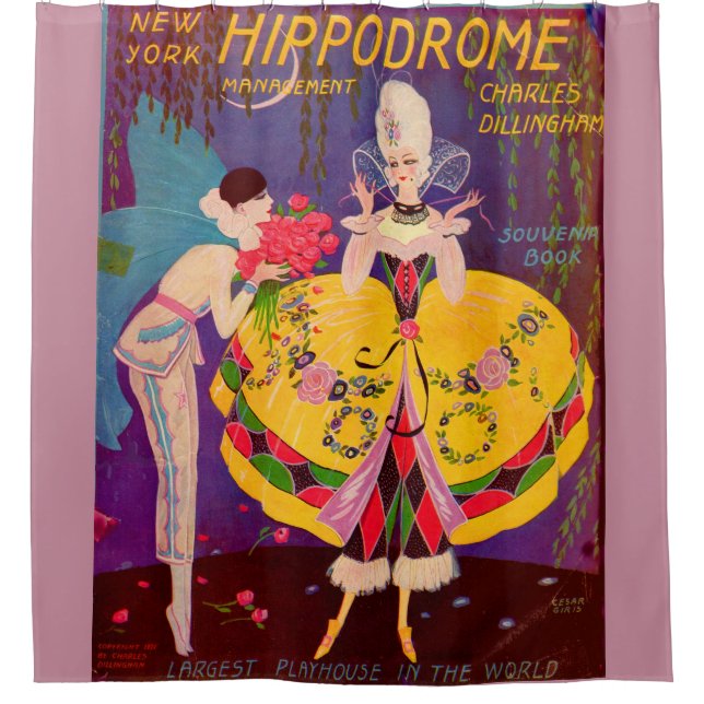 1920s New York Hippodrome program cover Shower Curtain (Front)