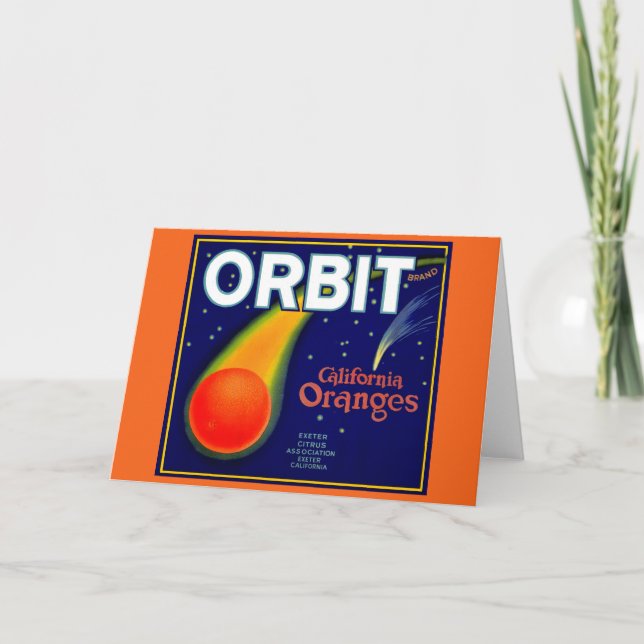 1920s Orbit Oranges fruit crate label Card (Front)