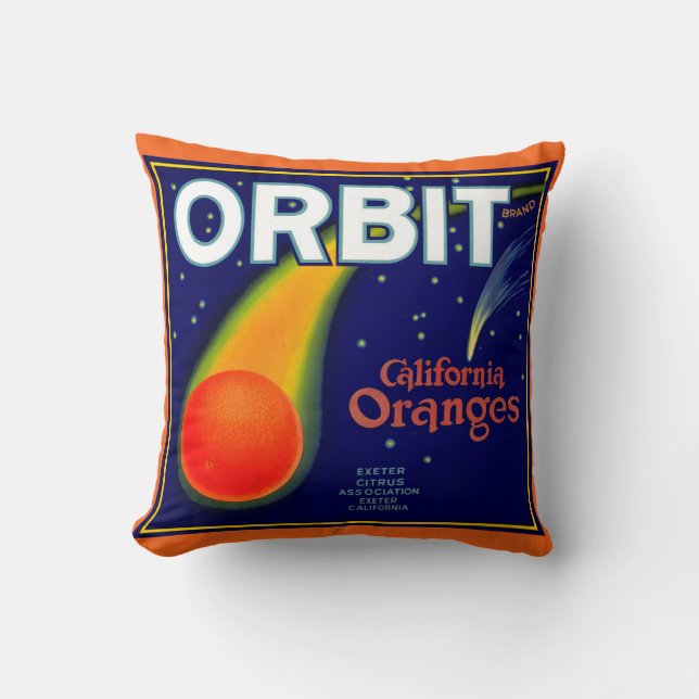 1920s Orbit Oranges fruit crate label print Cushion (Front)