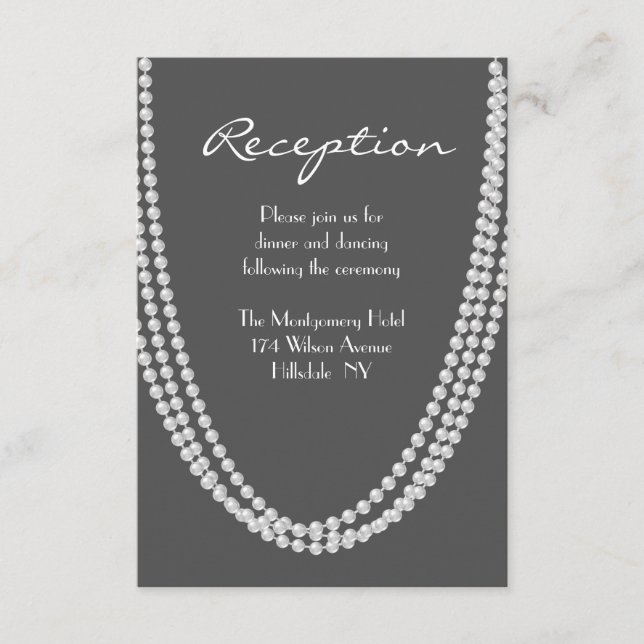 1920's Pearl Reception Card - grey (Front)