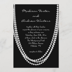 1920's Pearl Wedding Invitation