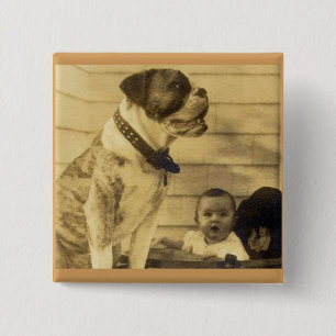 1920s pitbull guards baby 15 cm square badge