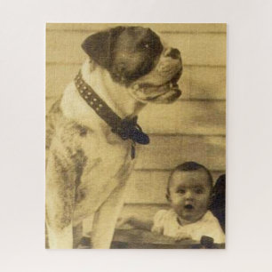 1920s pitbull guards baby jigsaw puzzle