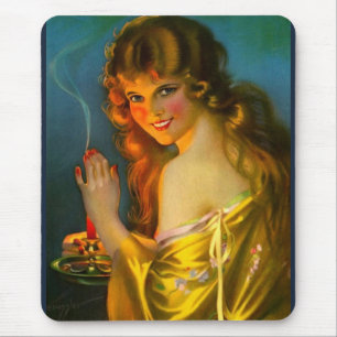 1920s pretty lady mouse pad