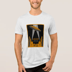 1920's Retro Airship Travel Tri-Blend Shirt